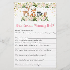 Lámina Chica Woodland Floral que conoce a mamá mejor jueg