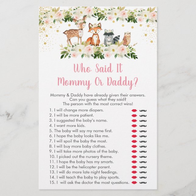 Lámina Chica Woodland Floral Que dijo que era un juego de (Anverso)