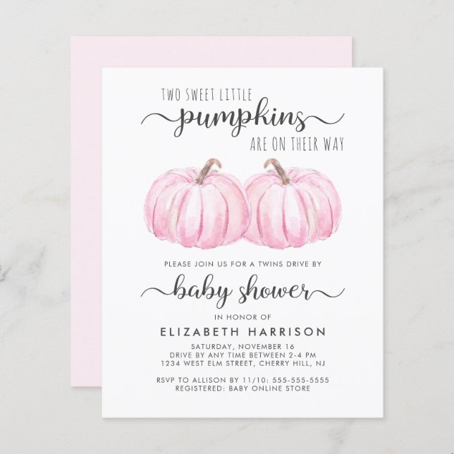 Lámina Chicas gemelos De Calabaza Rosada Conducen Por Bab (Anverso / Reverso)