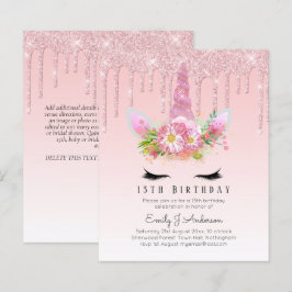 Lámina CHICAS Unicornio, Purpurina rosa de PRESUPUESTO