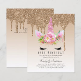 Lámina CHICAS Unicornio, Purpurina rosa de PRESUPUESTO