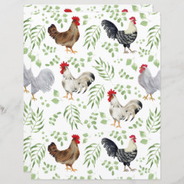 Lámina Chickens Scrapbook Paper