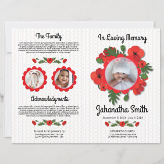 Lámina Child Funeral Program Template