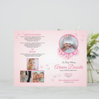 Lámina Child Funeral Program Template | Editable Memorial