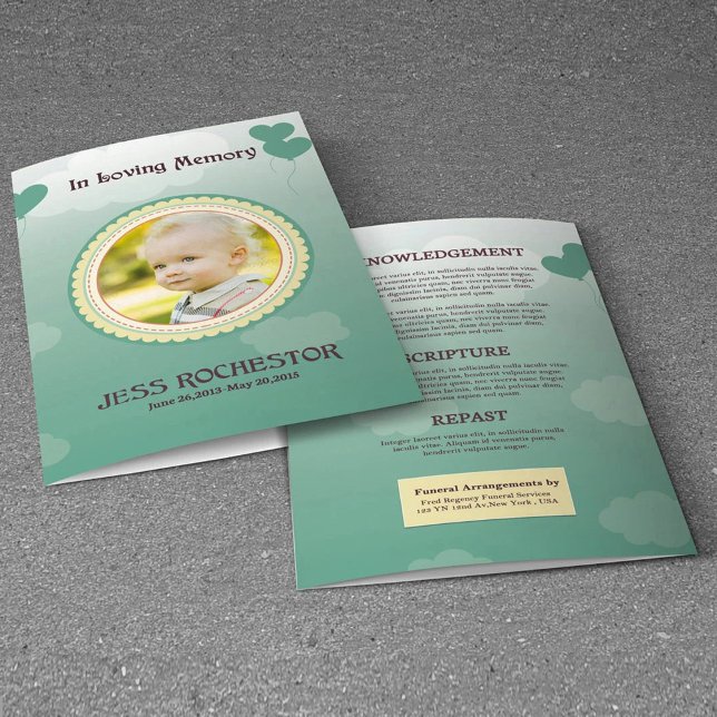 Lámina Children Funeral Program Template (Subido por el creador)