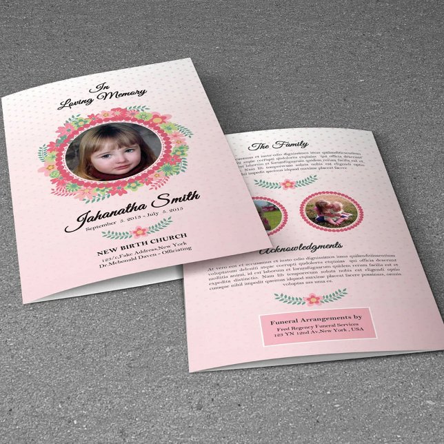 Lámina Children Funeral Program Template (Subido por el creador)