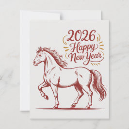Lámina Chinese New Year 2026 Red Fire Horse Card