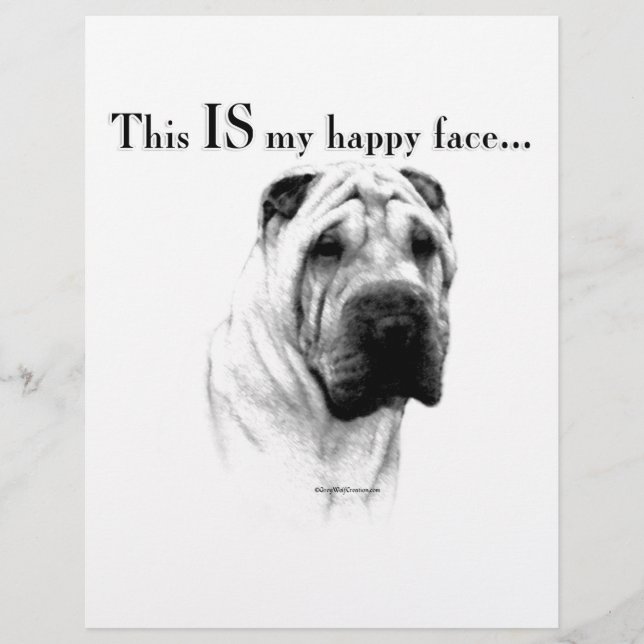 Lámina Chino Shar Pei Happy Face (Anverso)