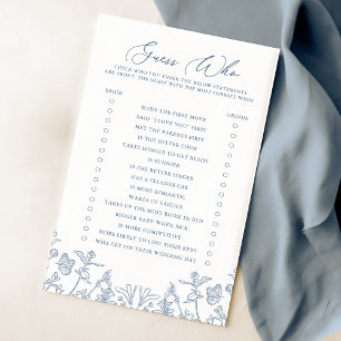 Lámina Chinoiserie francesa azul novia adivina quién jueg