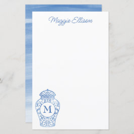Lámina Chinoiserie Monogrammed Ginger Jar Stationery