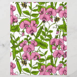 Lámina Chiseles y abejorros, rosa, verde y blanco