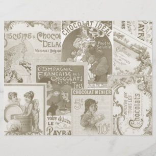 Lámina Chocolat Francais publicité Découpage et Collage