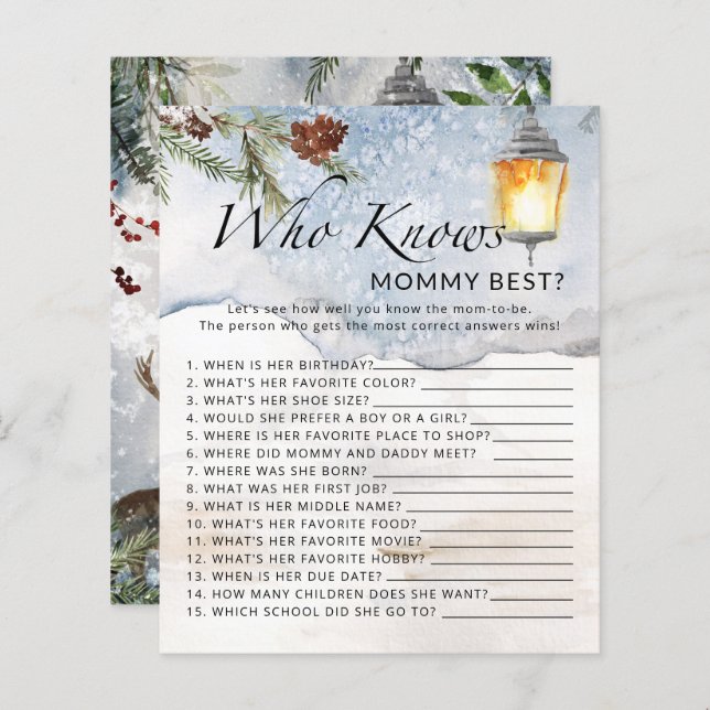 Lámina Chowder de bebé de invierno Quién conoce el mejor  (Anverso / Reverso)