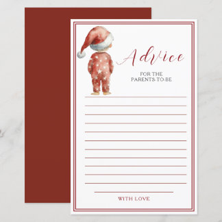 Lámina Christmas Baby Shower Advice Santa Baby