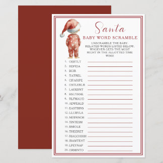 Lámina Christmas Baby Shower Word Scramble Game