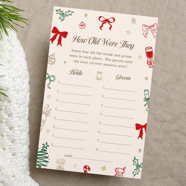 Lámina Christmas Bridal Shower How Old Were They Game (Subido por el creador)