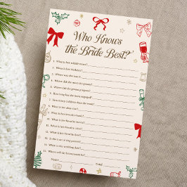 Lámina Christmas Bridal Shower Who Knows the Bride Best