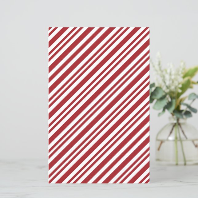 Lámina Christmas Candy Cane Stripes Scrapbook Paper (Anverso de pie)