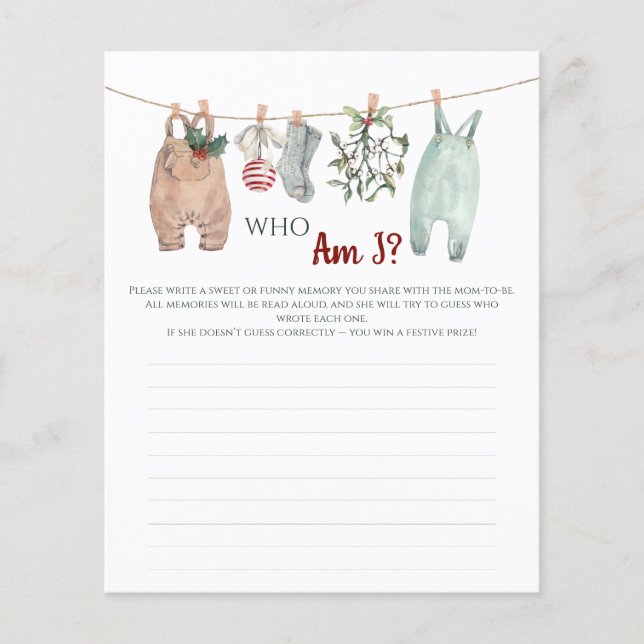 Lámina Christmas Clothes Who Am I? (Anverso)