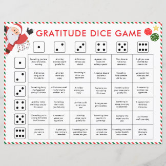 Lámina Christmas Gratitude Dice Game | Gratitude Activity