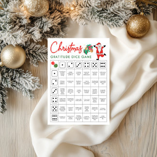 Lámina Christmas Gratitude Dice Game | Holiday Gratitude