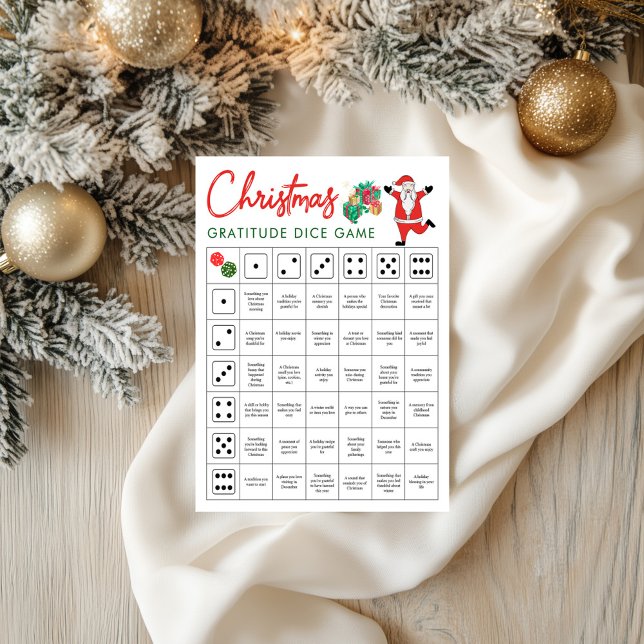 Lámina Christmas Gratitude Dice Game | Holiday Gratitude (Christmas Gratitude Dice Game | Holiday Gratitude)
