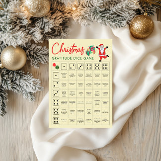 Lámina Christmas Gratitude Dice Game Light Yellow Holiday