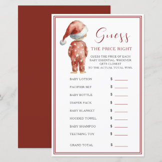 Lámina Christmas Guess The Price Baby Shower Game