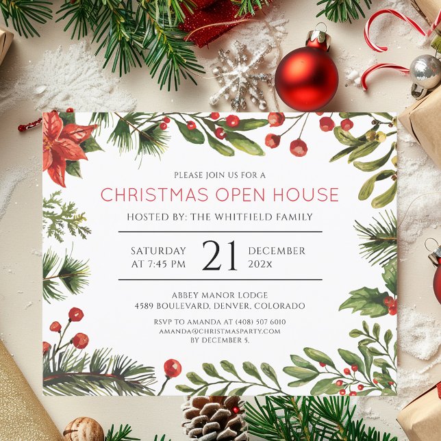 Lámina Christmas Holiday Open House Party Invitation (Christmas Holiday Open House Party Invitation)