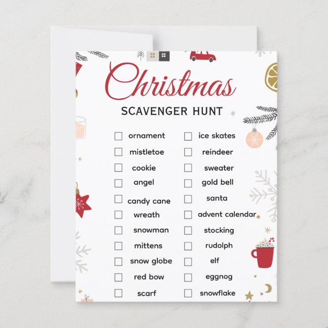 Lámina Christmas Scavenger Hunt Checklist Art (Anverso)
