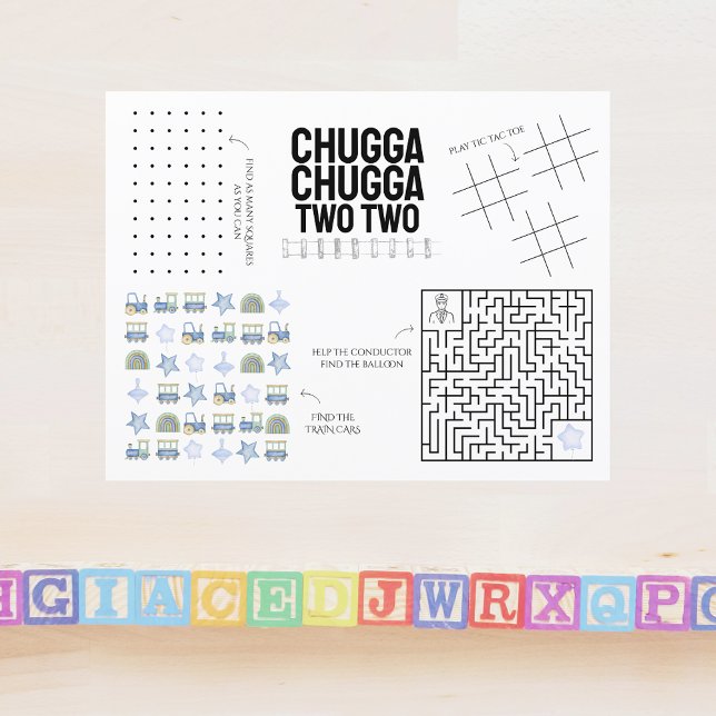 Lámina Chugga Chugga dos | Niños Cumpleaños Placemat (Subido por el creador)
