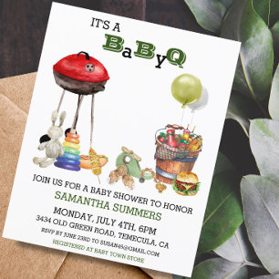 Lámina Chupete de ducha BBQ Barbecue Acuarela 