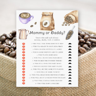 Lámina Chupito de café para baby shower - juego de mamá o