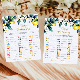 Lámina Ciao Baby Lemon Baby Shower Emoji Pictionary Game