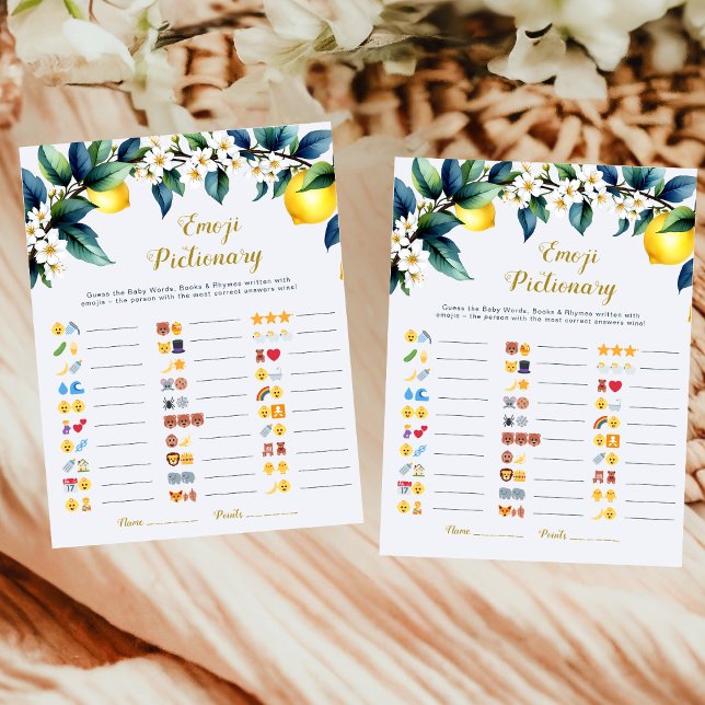 Lámina Ciao Baby Lemon Baby Shower Emoji Pictionary Game (Subido por el creador)