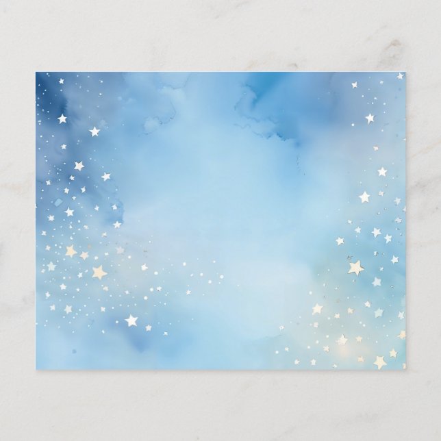 Lámina Cielo azul acuarela con estrellas (Reverso)