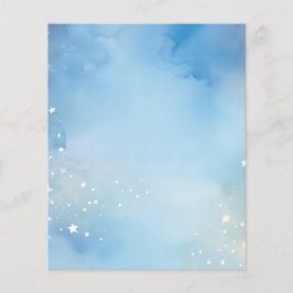 Lámina Cielo azul acuarela con estrellas