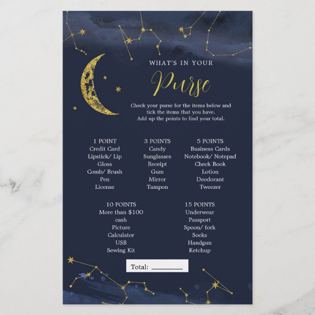 Lámina Cielo nocturno sobre la luna qué hay en tu bolsill (Anverso)