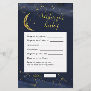 Lámina Cielo nocturno sobre los deseos de la luna para el