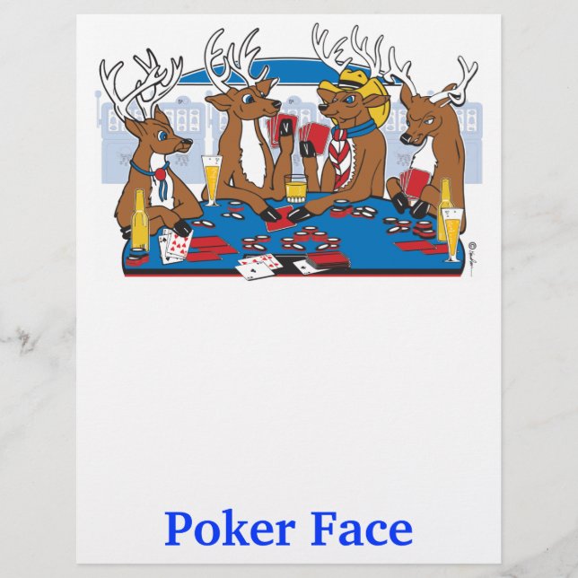 Lámina Ciervo con Cara de Poker (Anverso)