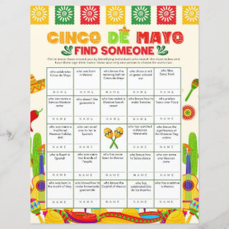 Lámina Cinco de Mayo Encuentra Alguien Juego Imprescindib