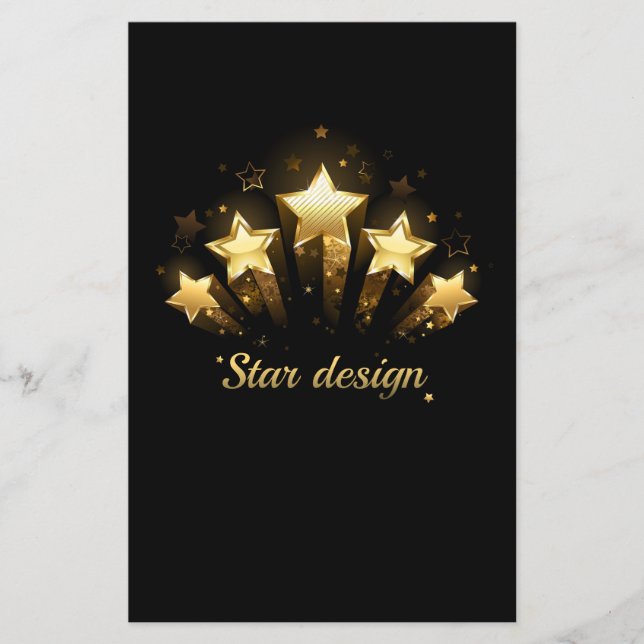 Lámina Cinco estrellas de oro en negro (Anverso)
