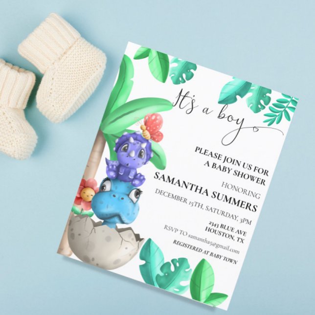 Lámina Cinta de dinosaurios bebe es un niño Baby Shower (Subido por el creador)