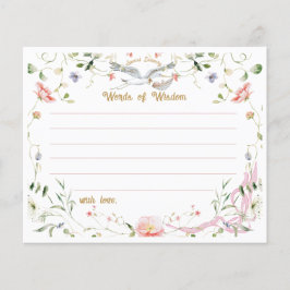 Lámina Cinta de flores silvestres de cigüeñas palabras de