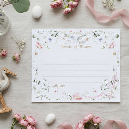 Lámina Cinta de flores silvestres de cigüeñas palabras de