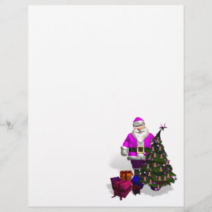 Lámina Cintas rosadas de Santa Claus