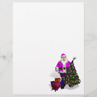 Lámina Cintas rosadas de Santa Claus
