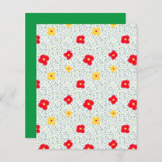 Lámina Círculos y puntos verdes y azules (Anverso / Reverso)