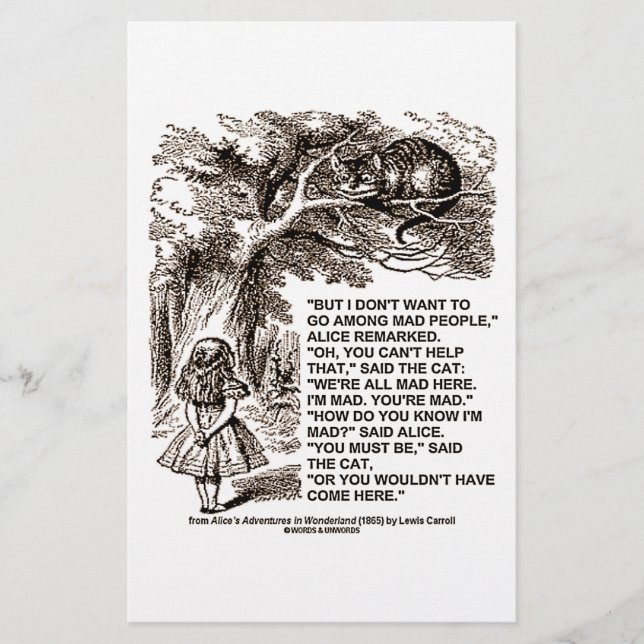 Lámina Cita De Alicia Entre Personas Locas (Anverso)