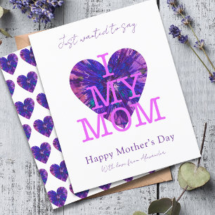 Lámina Cita del día de la madre amo a mi mamá corazón de